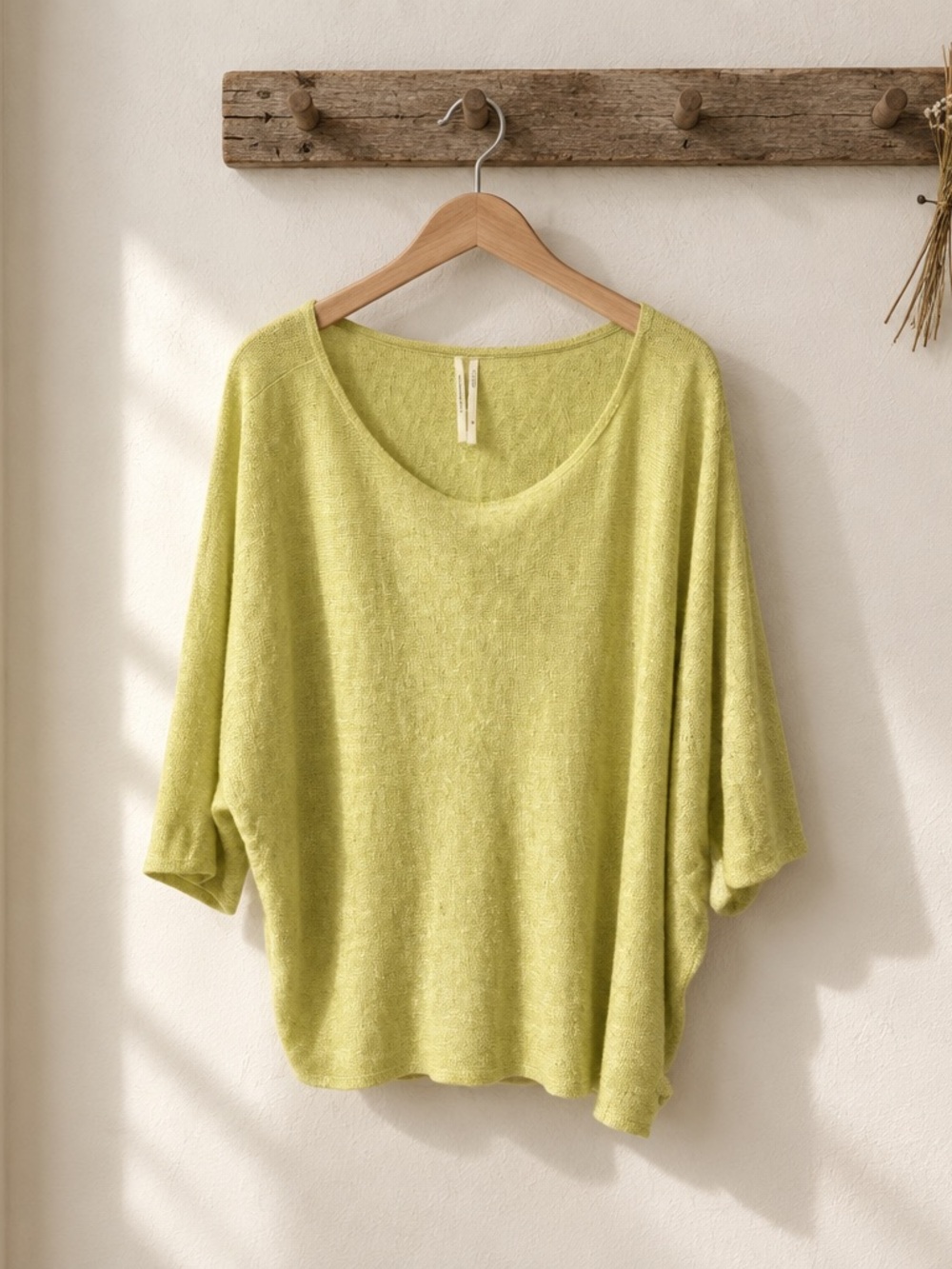 Anthropologie Scoop Neck Sweater in Chartreuse
